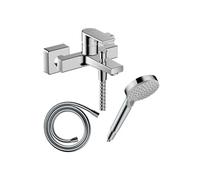 Pack mitigeur bain douche mécanique Vernis Shape C2 + Flexible Isiflex + Pommeau Vernis Blend 100 EcoSmart 2jets chromé