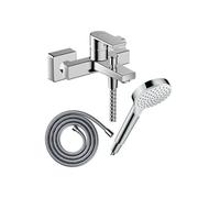 Pack mitigeur bain douche mécanique Vernis Shape C2 + Flexible Metaflex + Pommeau Vernis Blend 100 EcoSmart 1jet chromé