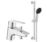 Pack mitigeur bain douche monotrou GROHE Start 2021 Quickfix + Ensemble de douche 2 jets GROHE Vitalio Start 110 chromé