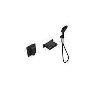 Pack mitigeur bain douche thermostatique encastré carré Ruby Noir Mat
