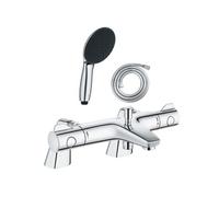 Pack mitigeur bain douche thermostatique Grohtherm 800 + douchette ronde 2 jets + flexible