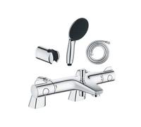 Pack mitigeur bain douche thermostatique Grohtherm 800 + douchette ronde 2 jets + flexible + support