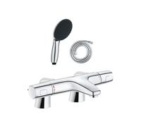 Pack mitigeur bain douche thermostatique Precision Trend + douchette ronde 2 jets + flexible