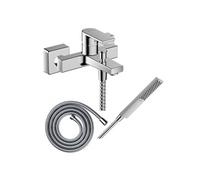 Pack mitigeur bain mécanique Vernis Shape C2 + Flexible Metaflex + Pommeau HANSGROHE Pulsify E 100 EcoSmart chromé