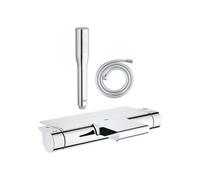 Pack mitigeur bain thermostatique Grohtherm 2000 + Douchette 1 jet Vitalio Get Stick + Flexible
