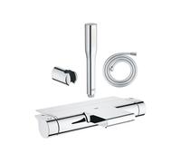 Pack mitigeur bain thermostatique Grohtherm 2000 + Douchette 1 jet Vitalio Get Stick + Flexible et support de douche