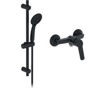 Pack mitigeur de douche mécanique JACOB DELAFON Aimé noir + barre + pommeau de douche