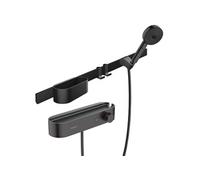 hansgrohe WallStoris - Ensemble d'accessoires pour la salle de bain sans percage 7 pièces, avec Pommeau de douche économie d'eau, Mitigeur thermostatique douche et Accessoires, Noir mat, 24250670