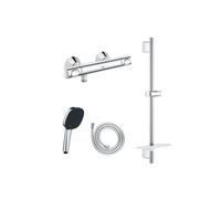 Pack mitigeur douche thermostatique Quickfix Precision Flow + Douchette Vitalio Comfort 110 + Barre Quickfix + Flexible