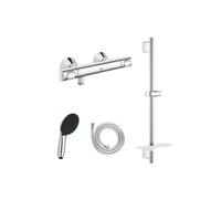 Pack mitigeur douche thermostatique Quickfix Precision Flow + Douchette Vitalio Start 110 + Barre Quickfix + Flexible
