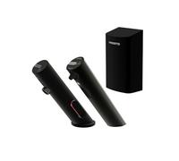 Pack mitigeur infrarouge, distributeur de savon et sèche-main Linea Noir mat pour WC collectifs