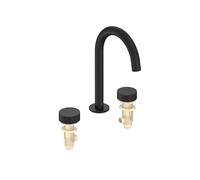 Pack mitigeur lavabo 3 trous L Grands Boulevards noir mat avec mécanisme complet