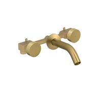 Pack mitigeur lavabo encastré 3 trous Grands Boulevards laiton brossé avec mécanisme complet