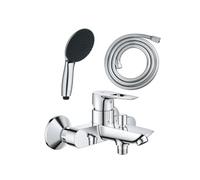 Pack mitigeur mécanique bain douche Start Loop chromé + Douchette 2 jets Vitalio Start 110 et flexible