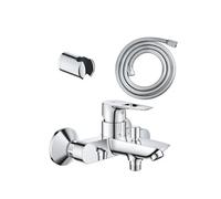 Pack mitigeur mécanique bain douche Start Loop chromé + Flexible dche VitalioFlex Comfort 1750 et support