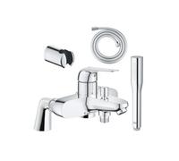 Pack mitigeur mécanique Swift avec colonnettes + Douchette 1 jet Vitalio Get Stick + Flexible 1750 mm