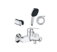Pack mitigeur mï¿½canique Swift + Douchette 2 jets GROHE Vitalio Comfort 110 + Flexible1750 mm et support