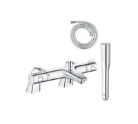 Pack mitigeur thermostatique BD Trend avec colonnettes + Douchette 1 jet Vitalio Get Stick + Flexible 1750 mm