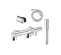 Pack mitigeur thermostatique Get avec colonnettes + Douchette 1 jet Vitalio Get Stick + Flexible 1750 mm et support