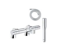 Pack mitigeur thermostatique Get avec colonnettes + Douchette 1 jet Vitalio Get Stick + Flexible 1750 mm