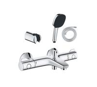 Pack mitigeur thermostatique Grotherm 800 + Douchette 2 jets GROHE Vitalio Comfort 110 + Flexible1750 mm et support