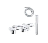 Pack mitigeur thermostatique Trend avec colonnettes + Douchette 1 jet Vitalio Get Stick + Flexible 1750 mm