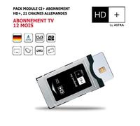 Pack Module CI+ avec carte d'accès abonnement Tv 12 mois, bouquet Allemand HD+, 21 Chaînes, Haute Définition