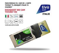 Pack Module CI+ We Cam Tivusat HD + Carte Bouquet Tv Italien Digiquest 74 chaines, HD, via le Satellite HOTBIRD 13 EST