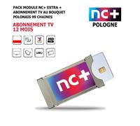 Pack Module NC+ Extra + Abonnement Tv 12 mois Pologne 99 chaines Nationales et Internationales, HD, Satellite