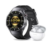 Pack Montre connectée Huawei Watch GT6 Pro 46 mm Bluetooth Titane noir avec bracelet fluoroélastomère Noir + Ecouteurs FreeBuds 6i Blanc