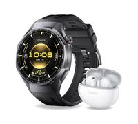PACK MONTRE CONNECTÉE HUAWEI WATCH GT6 PRO 46 MM BLUETOOTH TITANE NOIR AVEC BRACELET FLUOROÉLASTOMÈRE NOIR + ECOUTEURS FREEB