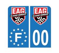 Pack Moto Autocollant Stickers Plaque d'immatriculation Premium En Avant Guingamp - Numéro Personnalisé