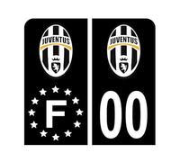 Pack Moto Autocollant Stickers Plaque d'immatriculation Premium Juventus Noir - Numéro Personnalisé