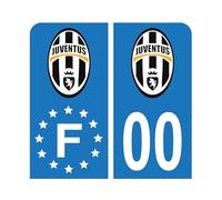 Pack Moto Autocollant Stickers Plaque d'immatriculation Premium Juventus - Numéro Personnalisé
