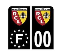 Pack Moto Autocollant Stickers Plaque d'immatriculation Premium Racing Club de Lens Noir - Numéro Personnalisé