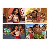 Pack multi puzzles 4 en 1 vaiana 2 disney famille et amis 50 / 80 / 100 / 150 pieces - jeu progressif evolutif - set enfant + carte