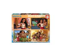 Pack Multi Puzzles 4 en 1 Vaiana 2 Disney Famille et Amis 50 / 80 / 100 / 150 pieces - Jeu progressif evolutif - Set Enfant + Cart