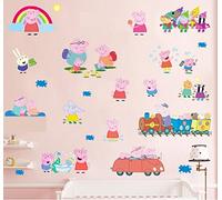 Pack multiple Famille Peppa Pig Autocollant mural Mural Art Déco Accueil Décoration murale Décoration Décalcomanies Chambre de bébé