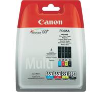 PACK MULTIPLE ORIGINAL CANON CLI-551BK-C-M-Y 6509B008 6509B009 POUR CANON IP ...