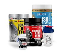 PACK MUSCLE SEC - Kit Advanced, Protéines, Créatine - Iso Zéro 100% Whey + BCAA 8.1.1 ZERO + Créatine ProZero + Turbo Testo + Shaker 400ml - Laboratoire Français Eric Favre