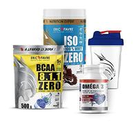 PACK MUSCLE SEC - Kit Starter Sèche, Protéines, Acides Aminés - Iso Zéro 100% Whey + BCAA 8.1.1 ZERO Vegan + Oméga 3 + Shaker 400ml - Laboratoire Français Eric Favre