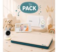 Pack Nanny BM-03 Premium & Matelas Tiny & Babyphone Alnanny Premium Matelas bébé 60x120cm Bleu