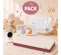 Pack Nanny BM-03 Premium & Matelas Tiny & Babyphone Alnanny Premium Matelas bébé 70x140cm Rose
