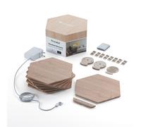 Nanoleaf Elements Kit de Démarrage, 7 Panneaux LED Connectés Effet Bois - Appliques Murales Luminaires Intérieur Hexagonales Modulaires et Variables Wi-Fi, Compatible Alexa, pour Salon Chambre Bureau
