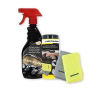 Pack Nettoyant Cockpit Vanille 500ml et Chiffon Microfibre DUNLOP - Tableau de Bord Voiture , Parfum Longue Durée, Entretien