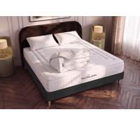 Pack Nottingham 180 x 200 cm Matelas + sommier KIT noir + 2 oreillers de mmoire de forme 60x40 cm + 1 couette 250 grammes 260x240 cm - 20cm - Mmoire de forme - Ferme - Sommier kit Noir - Avec couette