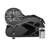 Pack Nox Ultimante Noir Doré + Sac De Padel Nox At10 Team Gris Vert