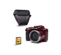 KODAK Pack Numérique Bridge Pixpro AZ401 + Étui de Protection + Carte SD 32 Go - Appareil Photo 16 MP, Zoom Optique 40x, Grand Angle 24 mm, Écran LCD 3 , Vidéo HD 720p, Panorama 180°- Rouge