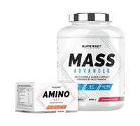 Pack Nutrition Sportive | Superset Nutrition | Programme Prise De Masse Débutant - Mass Advanced 2,5kg Fraise Yogourt - Amino Max