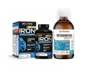 PACK Objectif Minceur BRULE GRAISSE IRON ULTRA FAT BURNER E.A.A + LIQUID BURNER Pina Colada 3 en 1 - Minceur Femme et Homme - Eric Favre